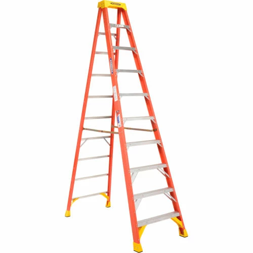 Werner 10' Fiberglass Step Ladder w/ Plastic Tool Tray 300 lb. Cap - 6210 1 Werner 10' Fiberglass Step Ladder w/ Plastic Tool Tray 300 lb. Cap - 6210