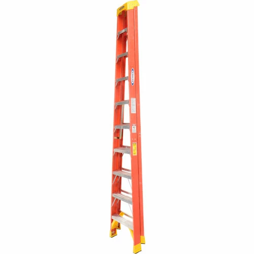 Werner 10' Fiberglass Step Ladder w/ Plastic Tool Tray 300 lb. Cap - 6210 3 Werner 10' Fiberglass Step Ladder w/ Plastic Tool Tray 300 lb. Cap - 6210 - Image 3