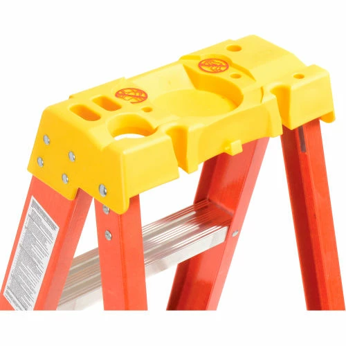 Werner 10' Fiberglass Step Ladder w/ Plastic Tool Tray 300 lb. Cap - 6210 6 Werner 10' Fiberglass Step Ladder w/ Plastic Tool Tray 300 lb. Cap - 6210 - Image 6