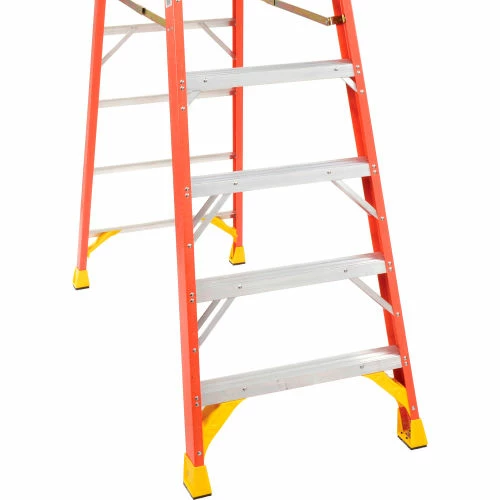 Werner 10' Fiberglass Step Ladder w/ Plastic Tool Tray 300 lb. Cap - 6210 8 Werner 10' Fiberglass Step Ladder w/ Plastic Tool Tray 300 lb. Cap - 6210 - Image 8