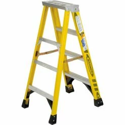 Werner 4' Fiberglass Step Ladder w/ Aluminum Tool Tray 375 lb. Cap - 7304 22 Werner 4' Fiberglass Step Ladder w/ Aluminum Tool Tray 375 lb. Cap - 7304 -Cheap Janitorial Carts Store 942818 05
