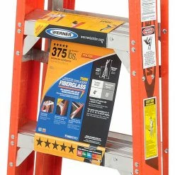 Werner 4' Dual Access Fiberglass Step Ladder 375 lb. Cap - T7404 -Cheap Janitorial Carts Store 954942 02