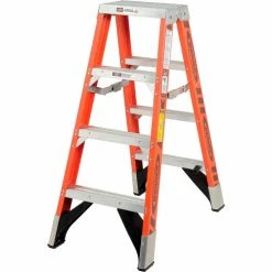 Werner 4' Dual Access Fiberglass Step Ladder 375 lb. Cap - T7404 -Cheap Janitorial Carts Store 954942 05