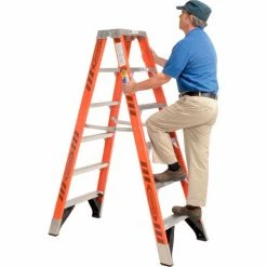 Werner 6' Dual Access Fiberglass Step Ladder 375 lb. Cap - T7406 -Cheap Janitorial Carts Store 954946 03