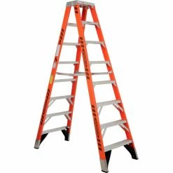 Werner 8' Dual Access Fiberglass Step Ladder 375 lb. Cap - T7408 -Cheap Janitorial Carts Store 954948 07