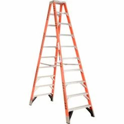 Werner 10' Dual Access Fiberglass Step Ladder 375 lb. Cap - T7410