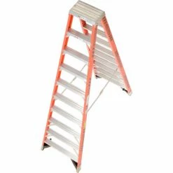 Werner 10' Dual Access Fiberglass Step Ladder 375 lb. Cap - T7410 -Cheap Janitorial Carts Store 954950 08