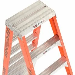 Werner 12' Dual Access Fiberglass Step Ladder 375 lb. Cap - T7412 -Cheap Janitorial Carts Store 954952 03