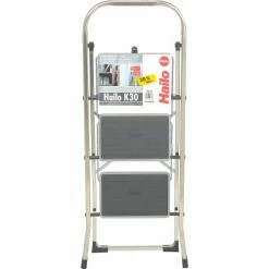 Hailo K30 3 Step Aluminum Folding Step Ladder - 4393-801 -Cheap Janitorial Carts Store B1022398 02