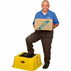Diversified Plastics 1 Step Nestable Plastic Step Stand - Yellow 25"W x 25"D x 10-1/2"H - NST-1-14 -Cheap Janitorial Carts Store B1817886 09