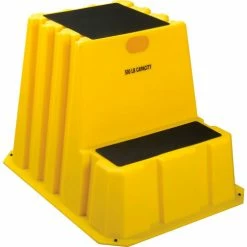 Diversified Plastics 2 Step Tall Nestable Plastic Step Stand - Yellow 24-3/4"W x 33"D x 24"H - NTXST-2-14