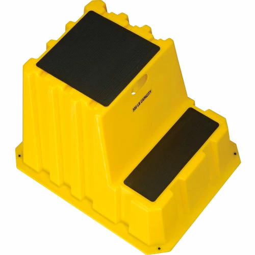 Diversified Plastics 2 Step Tall Nestable Plastic Step Stand - Yellow 24-3/4"W x 33"D x 24"H - NTXST-2-14 3 Diversified Plastics 2 Step Tall Nestable Plastic Step Stand - Yellow 24-3/4"W x 33"D x 24"H - NTXST-2-14 - Image 3