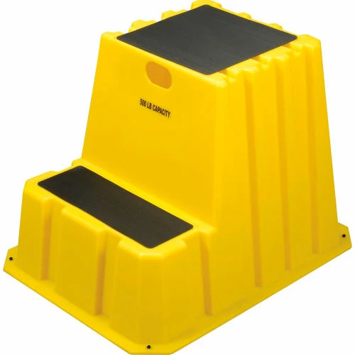 Diversified Plastics 2 Step Tall Nestable Plastic Step Stand - Yellow 24-3/4"W x 33"D x 24"H - NTXST-2-14 9 Diversified Plastics 2 Step Tall Nestable Plastic Step Stand - Yellow 24-3/4"W x 33"D x 24"H - NTXST-2-14 - Image 9