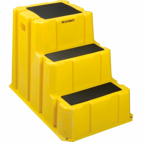 Diversified Plastics 3 Step Nestable Plastic Step Stand - Yellow 25-3/4"W x 42"D x 29"H - NST-3-14 1 Diversified Plastics 3 Step Nestable Plastic Step Stand - Yellow 25-3/4"W x 42"D x 29"H - NST-3-14