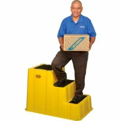 Diversified Plastics 3 Step Nestable Plastic Step Stand - Yellow 25-3/4"W x 42"D x 29"H - NST-3-14 27 Diversified Plastics 3 Step Nestable Plastic Step Stand - Yellow 25-3/4"W x 42"D x 29"H - NST-3-14 -Cheap Janitorial Carts Store B1874067 10