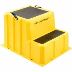 US Roto Molding 2 Step Nestable Plastic Step Stand - Yellow 26"W x 33"D x 20"H - NST-2 YEL