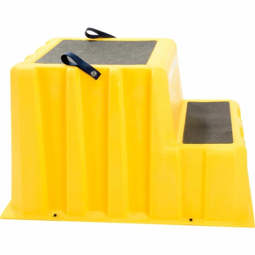 US Roto Molding 2 Step Nestable Plastic Step Stand - Yellow 26"W x 33"D x 20"H - NST-2 YEL 2 US Roto Molding 2 Step Nestable Plastic Step Stand - Yellow 26"W x 33"D x 20"H - NST-2 YEL - Image 2