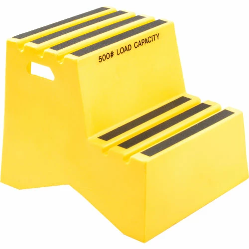 US Roto Molding 2 Step Plastic Step Stand - Yellow 21"W x 24-1/2"D x 19-1/2"H - ST-2 YEL 1 US Roto Molding 2 Step Plastic Step Stand - Yellow 21"W x 24-1/2"D x 19-1/2"H - ST-2 YEL