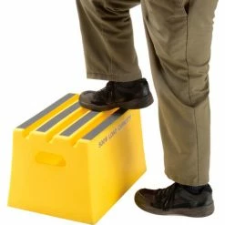 US Roto Molding 1 Step Plastic Step Stand - Yellow 19-1/2"W x 14"D x 12"H - ST-1 YEL -Cheap Janitorial Carts Store B2185979 04