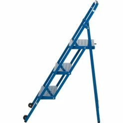 Ballymore 3 Step Thin Line Folding Step Ladder, 300 lb. Capacity, Blue - TL318 -Cheap Janitorial Carts Store B2220829 02