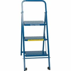 Ballymore 3 Step Thin Line Folding Step Ladder, 300 lb. Capacity, Blue - TL318 -Cheap Janitorial Carts Store B2220829 05