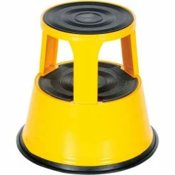 Vestil Rolling Step Stool - Yellow - STEP-17-Y