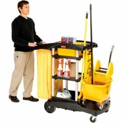 Rubbermaid® High Capacity Cleaning Cart 9T72 26 Rubbermaid® High Capacity Cleaning Cart 9T72 -Cheap Janitorial Carts Store B56456 08