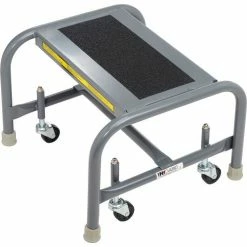 Tri-Arc 1 Step Mobile Steel Step Stand w/ Solid Anti-Slip Top Step - WLSR001163-WM -Cheap Janitorial Carts Store B593654 02