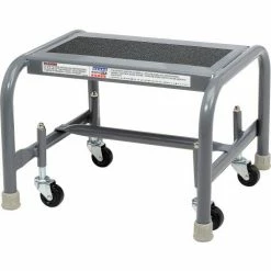 Tri-Arc 1 Step Mobile Steel Step Stand w/ Solid Anti-Slip Top Step - WLSR001163-WM -Cheap Janitorial Carts Store B593654 03