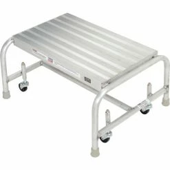 Tri-Arc 1 Step Mobile Aluminum Step Stand w/ Solid Ribbed Top Step & 24"W Platform - WLAR001244 -Cheap Janitorial Carts Store B593656 04