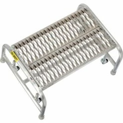 Tri-Arc 1 Step Mobile Aluminum Step Stand w/ Grip Strut Top Step & 24"W Platform - WLAR001245 -Cheap Janitorial Carts Store B593657 05