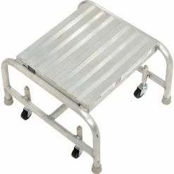 Tri-Arc 1 Step Mobile Aluminum Step Stand w/ Solid Ribbed Top Step & 16"W Platform - WLAR001164 -Cheap Janitorial Carts Store B593658 03