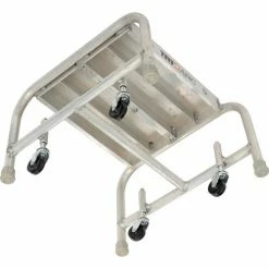 Tri-Arc 1 Step Mobile Aluminum Step Stand w/ Solid Ribbed Top Step & 16"W Platform - WLAR001164 -Cheap Janitorial Carts Store B593658 04