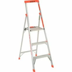 Little Giant® Flip-N-Lite Aluminum Platform Step Ladder - 5' - 15273-001 -Cheap Janitorial Carts Store B753937 05