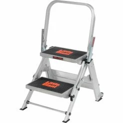 Little Giant® Safety Aluminum Step Ladder - 2 Step - 10210BA 32 Little Giant® Safety Aluminum Step Ladder - 2 Step - 10210BA -Cheap Janitorial Carts Store B753940 12