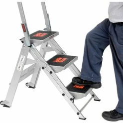 Little Giant® Safety Aluminum Step Ladder - 3 Step - 10310BA -Cheap Janitorial Carts Store B753943 09