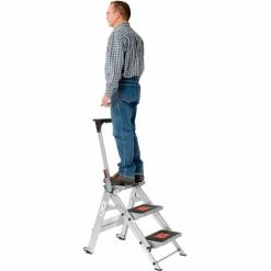 Little Giant® Safety Aluminum Step Ladder - 3 Step - 10310BA -Cheap Janitorial Carts Store B753943 14