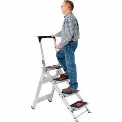 Little Giant® Safety Aluminum Step Ladder - 4 Step - 10410BA -Cheap Janitorial Carts Store B753945 02