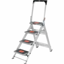 Little Giant® Safety Aluminum Step Ladder - 4 Step - 10410BA -Cheap Janitorial Carts Store B753945 13