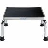 Blickman Step Stool 1250 Chrome w/o Handrail w/Mounting Holes, 14-1/4"W x 11-3/8"D x 9"H