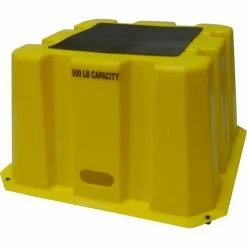 Diversified Plastics 1 Step Tall Nestable Plastic Step Stand - Yellow 25"W x 25"D x 14-3/4"H - NBST-1-14