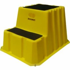 Diversified Plastics 2 Step Nestable Plastic Step Stand - Yellow 25-3/4"W x 32-3/4"D x 20-1/2"H - NST-2-14 -Cheap Janitorial Carts Store DI7 NST 2 14