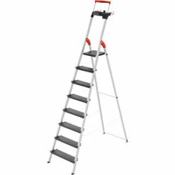 Hailo L100 Pro 8 Step Aluminum Folding Step Ladder -Cheap Janitorial Carts Store HLI 8050 827
