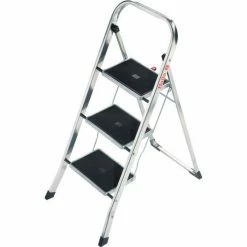 Hailo K30 3 Step Aluminum Folding Step Ladder - 4393-801 -Cheap Janitorial Carts Store HLI 9204010002