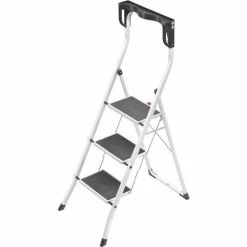 Hailo Safety Plus 3 Step Steel Folding Step Ladder - 4343-001 -Cheap Janitorial Carts Store HLI 9204010004
