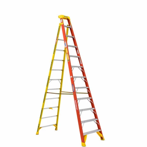 Werner 12' Fiberglass Leansafe Ladder w/ Plastic Tool Tray, 300 lb. Cap - L6212 1 Werner 12' Fiberglass Leansafe Ladder w/ Plastic Tool Tray, 300 lb. Cap - L6212