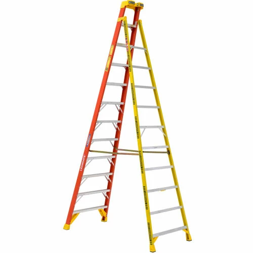 Werner 12' Fiberglass Leansafe Ladder w/ Plastic Tool Tray, 300 lb. Cap - L6212 2 Werner 12' Fiberglass Leansafe Ladder w/ Plastic Tool Tray, 300 lb. Cap - L6212 - Image 2