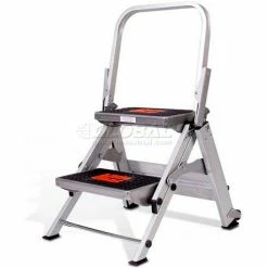 Little Giant® Safety Aluminum Step Ladder - 2 Step - 10210BA 38 Little Giant® Safety Aluminum Step Ladder - 2 Step - 10210BA -Cheap Janitorial Carts Store LTT 10210BA