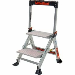 Little Giant® Jumbo Step Aluminum Ladder - 375 lb. Capacity, 2 Step - 11902 -Cheap Janitorial Carts Store LTT 11902
