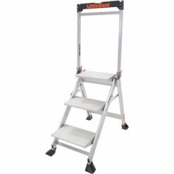 Little Giant® Jumbo Step Aluminum Ladder - 375 lb. Capacity, 3 Step - 11903 -Cheap Janitorial Carts Store LTT 11903